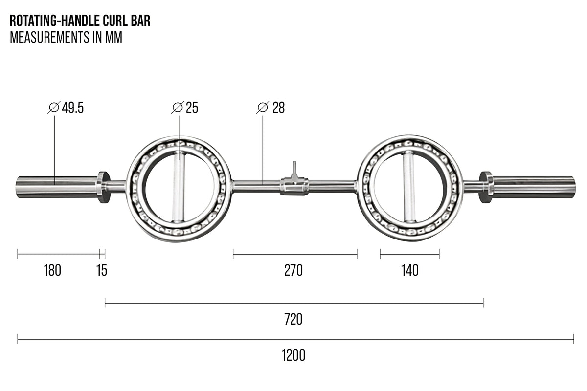 B-WARE Rotating-Handle Curl Bar - Strength Shop