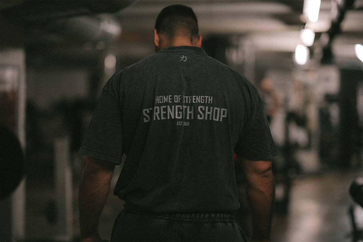 Home of Strength - T-Shirt, Stone-Washed Grey - Strength Shop