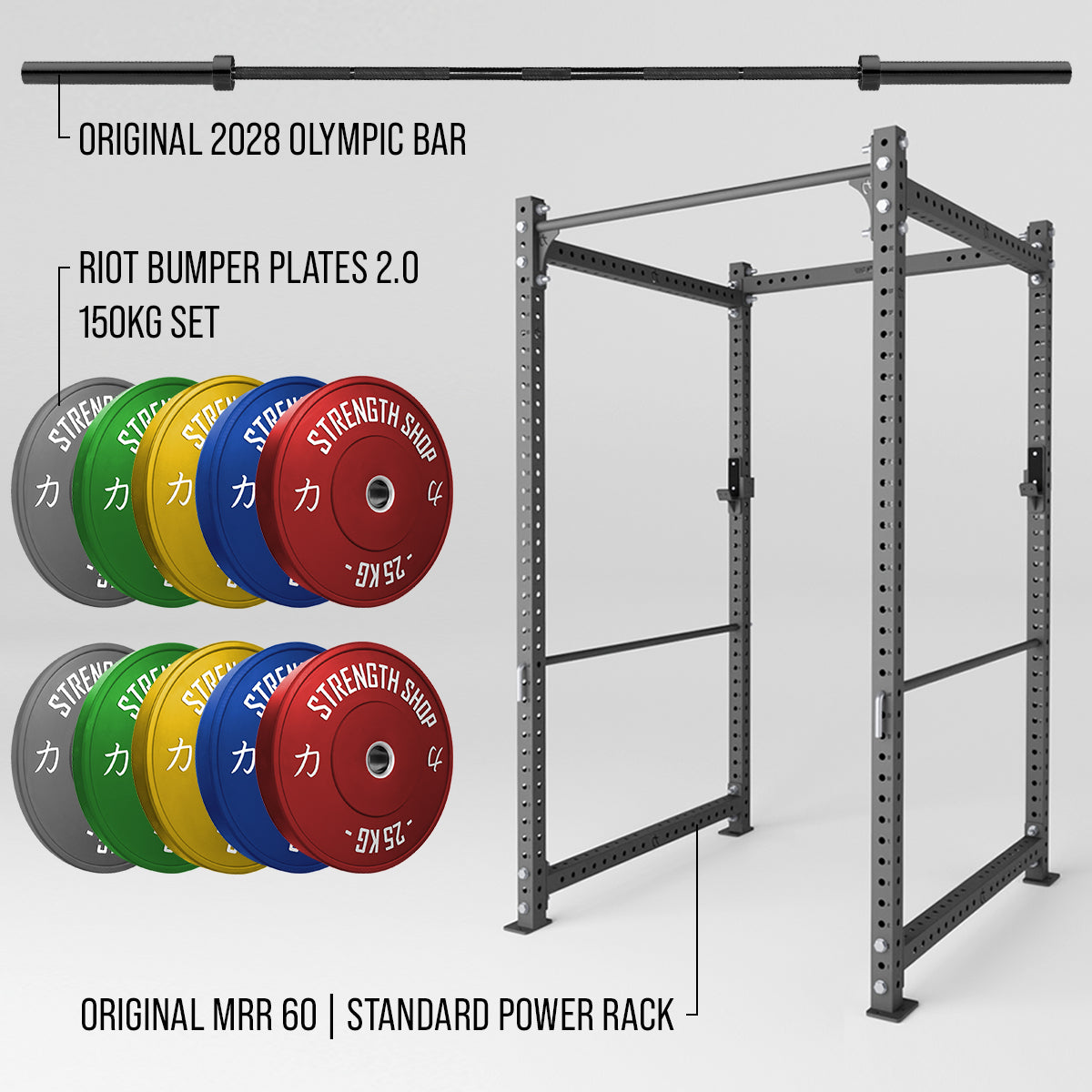 Original MRR Strength Bundle – Rack, Plates & Barbell - Strength Shop