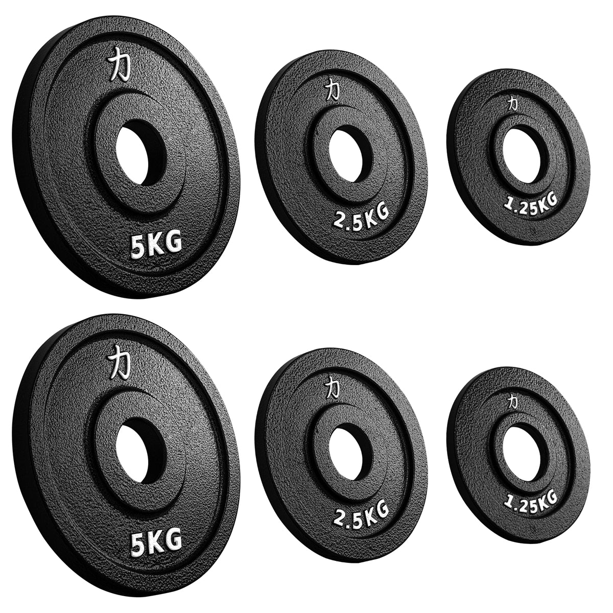 Riot Cast Iron Plate Package Powerlifting - 2 X 5KG, 2 X 2.5KG, 2 X 1.25KG - Strength Shop