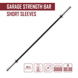 Garage Strength Bar - E-Coat Shaft with Chrome Sleeves - Strength Shop