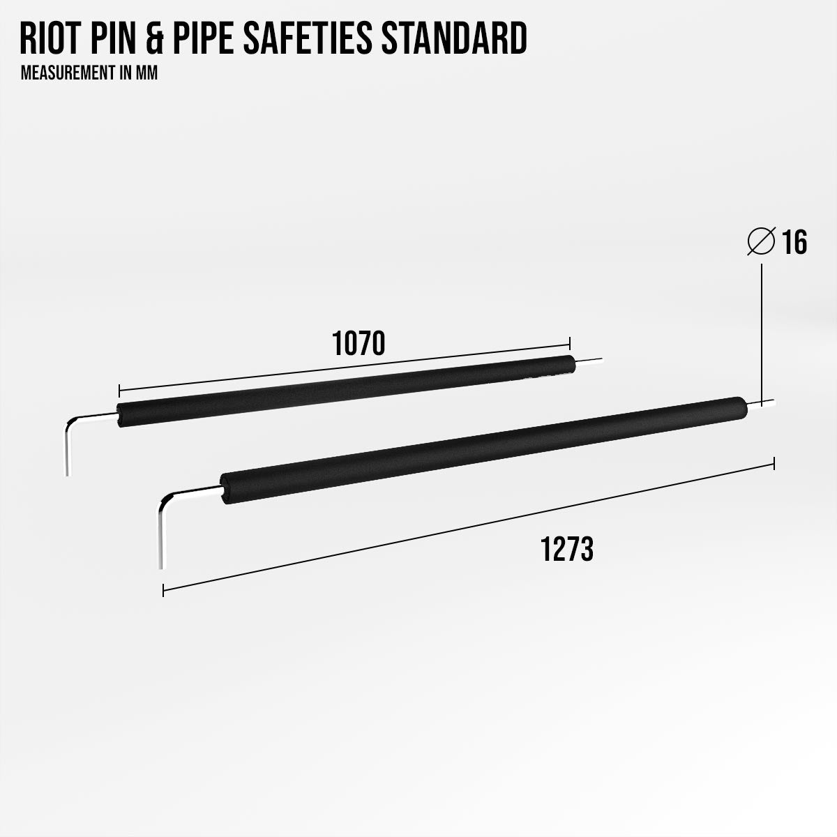 B-WARE Riot MRR 75 | Pin & Pipe Safeties – 1075, Pair - Strength Shop