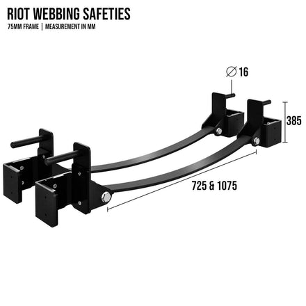 Riot MRR 75 | Webbing Safeties – 1075, Pair - Strength Shop