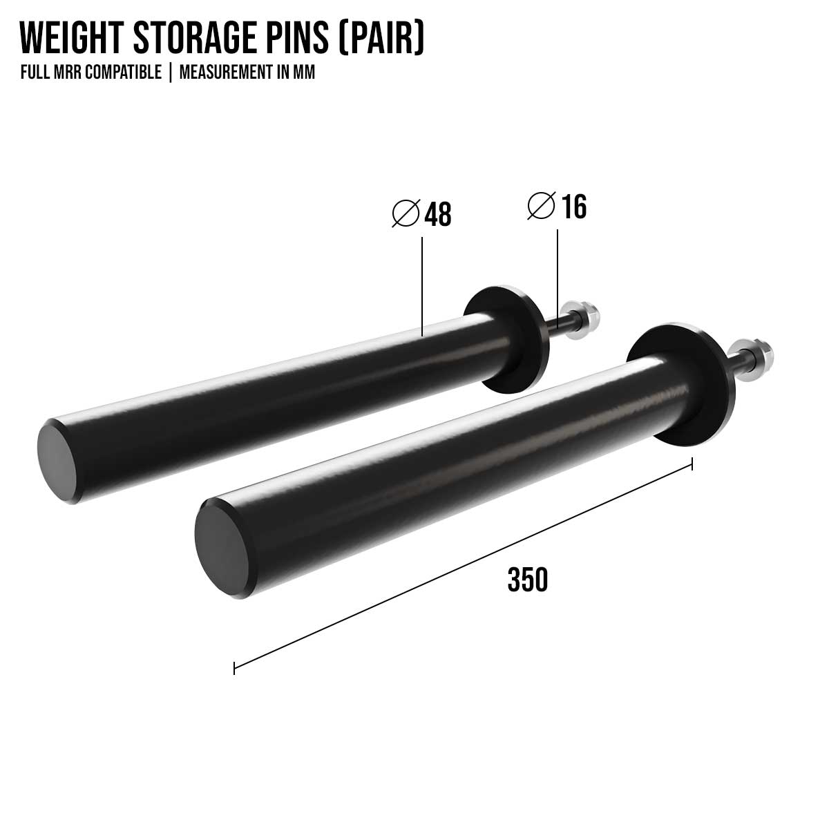 B-WARE Long Weight Storage Pins, Pair | MRR Compatible - Strength Shop