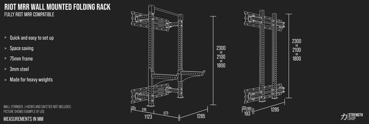 TEST - Riot MRR Wall-Mounted Foldable Rack (DO NOT USE) - Strength Shop