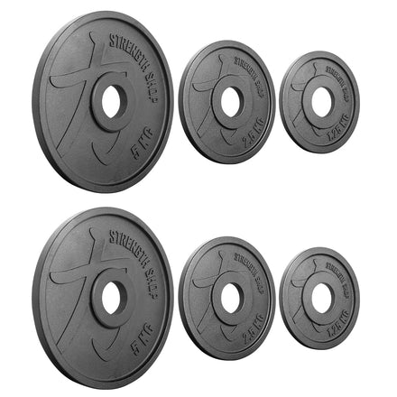 Deep Dish Cast Iron Plate Sets: 17.5kg / 90kg / 100kg & 107.5kg - Strength Shop