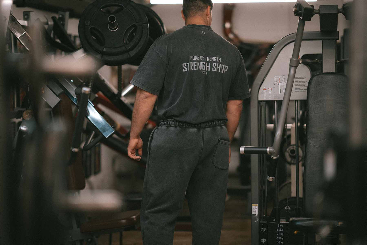 Home of Strength - Joggers, Stone-Washed Grey - Strength Shop