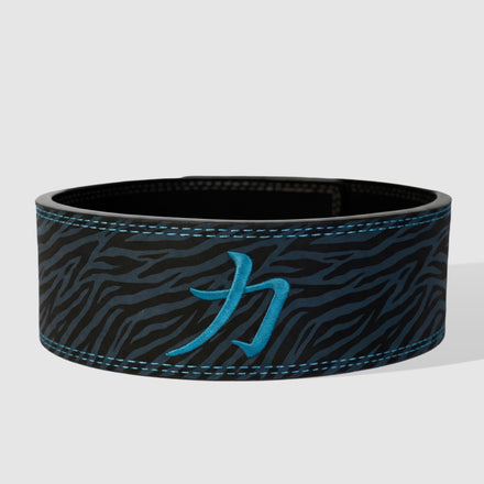 Blue Tiger Print Lever Belt, 10mm - IPF Approved - Strength Shop