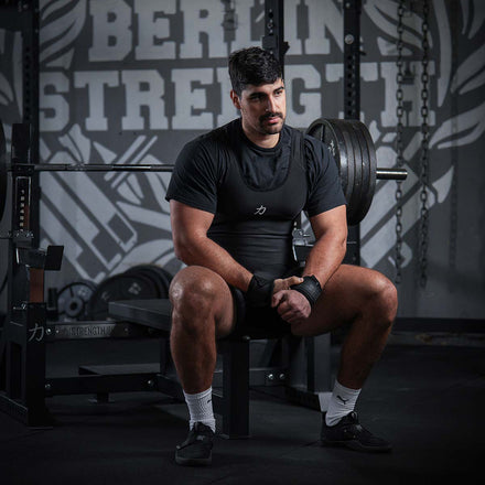 Black Singlet with Grey Logo, Unisex – IPF Approved - Strength Shop