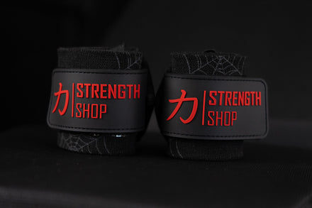 Medium Wrist Wraps, Spider print - IPF Approved, 30cm/60cm - Strength Shop