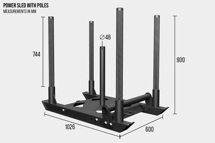 B-WARE 4-Pole Power Sled – Competition Push & Pull Sled - Strength Shop